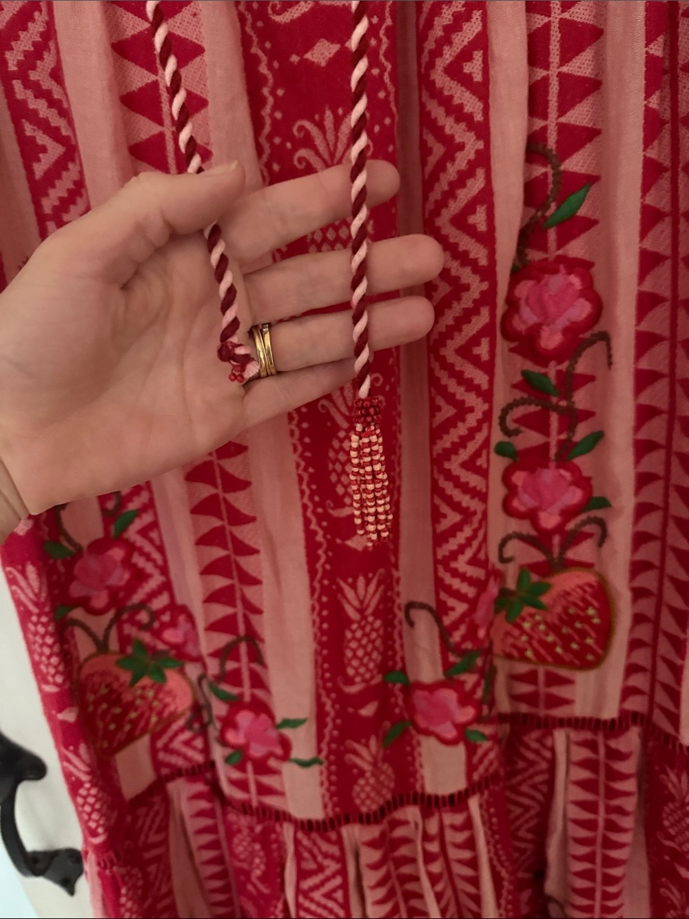 Farm Rio Red Floral and strawberry Maxi Dress - Picture 3 of 6
